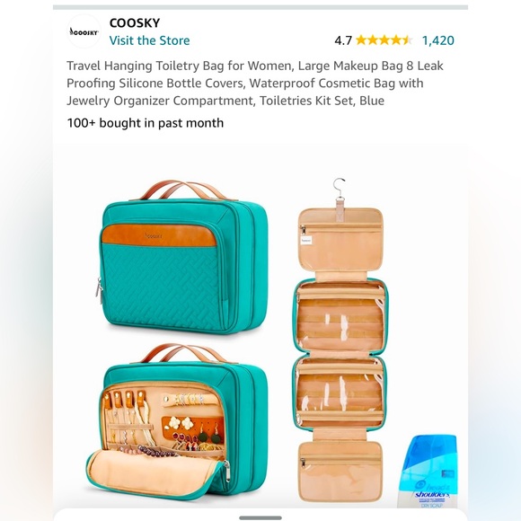 coosky Handbags - Teal Coosky Make Up Travel Bag